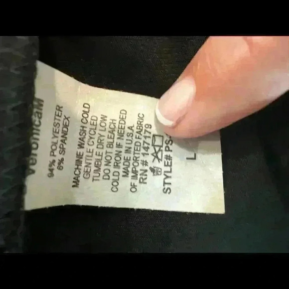 VINTAGE HAVANA V NECK -BUTTON DOWN -TIE WAIST -LONG SLEEVE NAVY - Picture 10 of 11